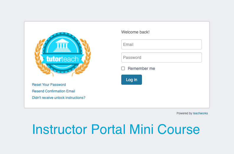Tutor Teach Instructor Portal Mini Course (Quick Start Training)